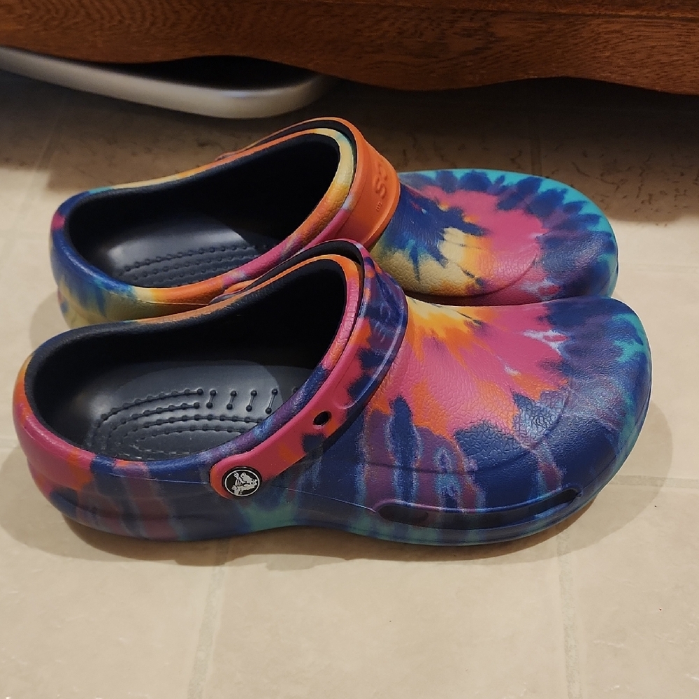 Multi-color Tie-dye Crocs